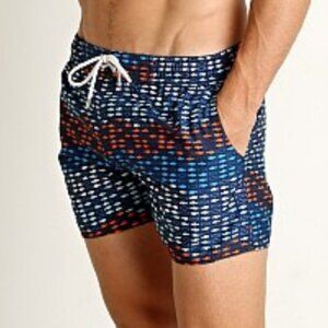 2(x)ist Ibiza Swim Short - XL / WAVY FISH PRINT-ESTATE BLUE_44320 - New in Bag
